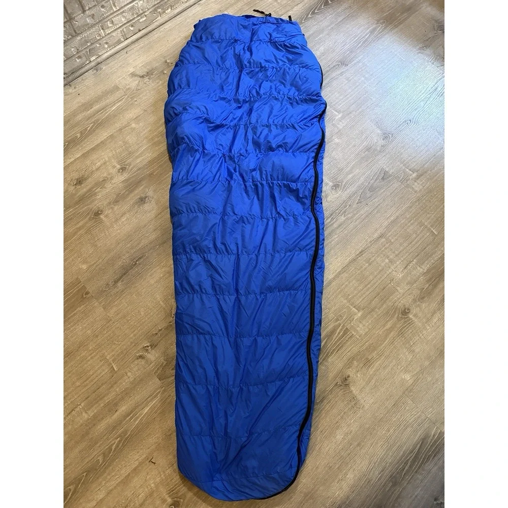 Vintage The North Face Chrysalis LG Goose Down Sleeping Bag Blue Brown Tag 83x32